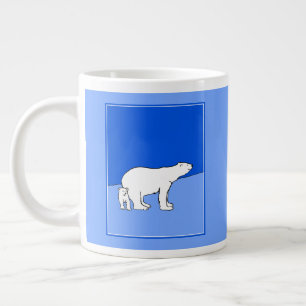 Polar Bear Mama and Cub Painting - Wildlife Art Jumbo-Tasse