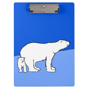 Polar Bear Mama and Cub Painting - Wildlife Art Klemmbrett