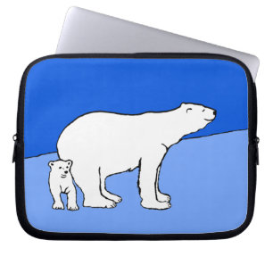 Polar Bear Mama and Cub Painting - Wildlife Art Laptopschutzhülle