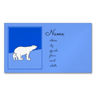 Polar Bear Mama and Cub Painting - Wildlife Art Magnetische Visitenkarte