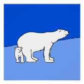 Polar Bear Mama and Cub Painting - Wildlife Art Poster (Vorderseite)