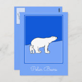 Polar Bear Mama and Cub Painting - Wildlife Art Postkarte (Vorne/Hinten)
