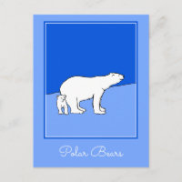 Polar Bear Mama and Cub Painting - Wildlife Art