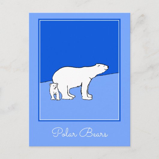 Polar Bear Mama and Cub Painting - Wildlife Art Postkarte (Vorderseite)