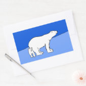 Polar Bear Mama and Cub Painting - Wildlife Art Rechteckiger Aufkleber (Umschlag)