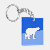 Polar Bear Mama and Cub Painting - Wildlife Art Schlüsselanhänger (Vorderseite links)