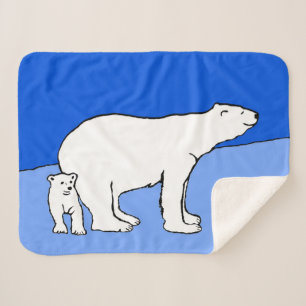 Polar Bear Mama and Cub Painting - Wildlife Art Sherpadecke