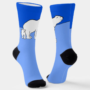 Polar Bear Mama and Cub Painting - Wildlife Art Socken