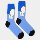 Polar Bear Mama and Cub Painting - Wildlife Art Socken (Rechts)