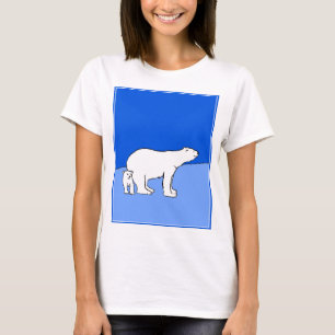 Polar Bear Mama and Cub Painting - Wildlife Art T-Shirt