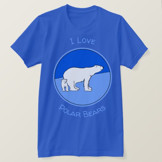 Polar Bear Mama and Cub Painting - Wildlife Art T-Shirt (Design vorne)