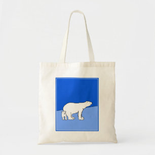 Polar Bear Mama and Cub Painting - Wildlife Art Tragetasche