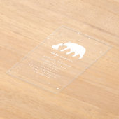 Polar Bear Mama & Baby Shower Winter neutral Acryleinladungen (Ablage )