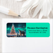 Polar Bear Mama Cubs Weihnachtsbaum Aurora Boreali (Insitu)