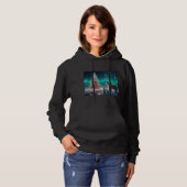Polar Bear Mama Cubs Weihnachtsbaum Aurora Boreali Hoodie (Vorne ganz)