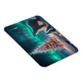 Polar Bear Mama Cubs Weihnachtsbaum Aurora Boreali Magnet (Rechte Seite)