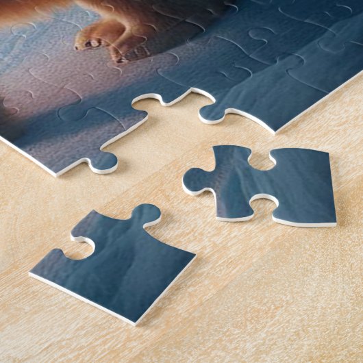 Polar Bear Mama Cubs Weihnachtsbaum Aurora Boreali Puzzle (Seite)