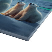 Polar Bear Mama Cubs Weihnachtsbaum Nordlichter Schneidebrett (Ecke)