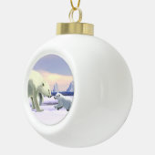 Polar Bear - Mama Nose Best Keramik Kugel-Ornament (Rechts)