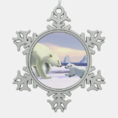 Polar Bear - Mama Nose Best Schneeflocken Zinn-Ornament (Vorderseite)