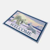 Polar Bear - Mama Nose Best - Willkommen Fußmatte (Schrägansicht)