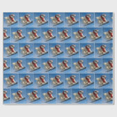 Polar Bear Mid-air on a Snowboard Geschenkpapier (Flach)