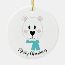 Polar Bear mit Aquamarinem Scarf