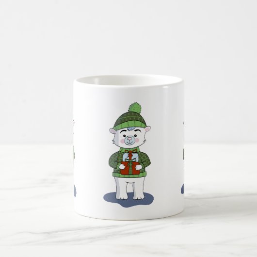 Polar Bear mit Geschenkgutschein Urlaubserfahrung Kaffeetasse (Mittel)