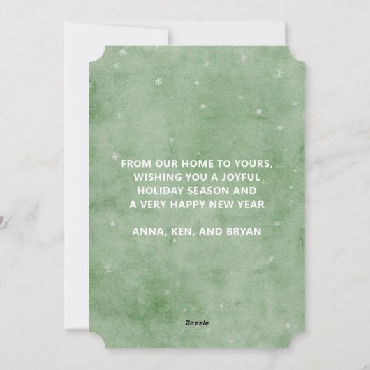 Polar Bear mit grünem Scarf Frohe Weihnachten (Rückseite)