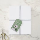 Polar Bear mit grünem Scarf Lass es Schnee Urlaub  Geschenkanhänger (Mit Garn)