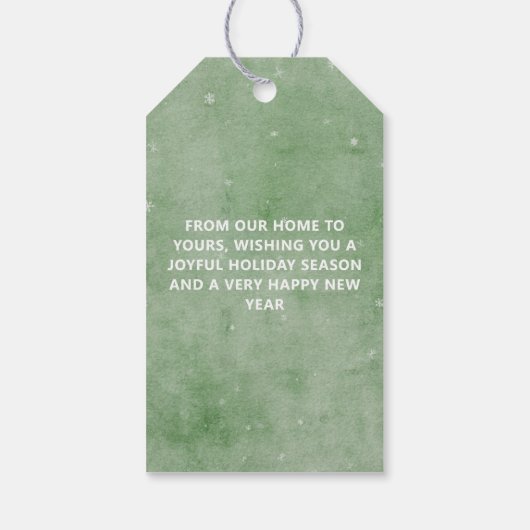 Polar Bear mit grünem Scarf Lass es Schnee Urlaub Geschenkanhänger (Rückseite)