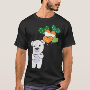 Polar Bear mit Irland Balloons Niedliche Tiere für T-Shirt