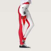 Polar Bear mit Kariertem Roter Scarf Leggings (Rechts)