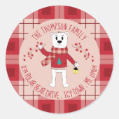 Polar Bear mit Lattern Holiday Umschlag Aufklebern Runder Aufkleber (Vorderseite)