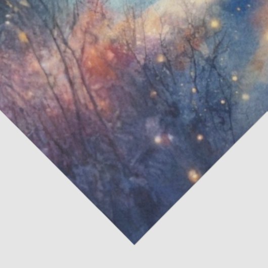 Polar Bear mit Lattern im Winterwald Decoupage Seidenpapier (Ausschnitt)