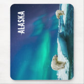 Polar Bear mit Northern Lights Alaska Mouse Pad Mousepad (Vorne)