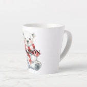Polar Bear mit Peppermint Red White Scarf Milchtasse (Rechte Ecke)