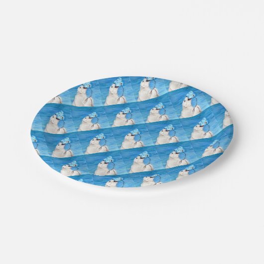 Polar Bear mit Toasta Marshmallow Pappteller (Schrägansicht)