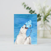 Polar Bear mit Toasta Marshmallow Postkarte (Stehend Vorderseite)