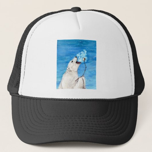 Polar Bear mit Toasta Marshmallow Truckerkappe (Vorderseite)