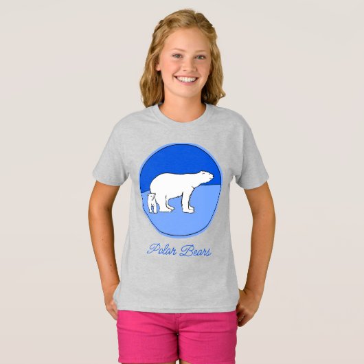 Polar Bear Mom and Cub Painting - Wildlife Art T-S T-Shirt (Vorne ganz)
