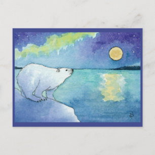 Polar Bear Moon Weihnachtsfeiertag Postkarte