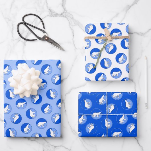 Polar Bear Mother and Cub Painting Wildlife Art Geschenkpapier Set (Vorderseite)