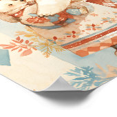 Polar Bear Mother and Cub Winter Attire Nursery Poster (Ecke)