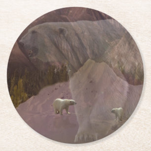 Polar Bear Mountain, Two-Tone Coffee Tasse Runder Pappuntersetzer