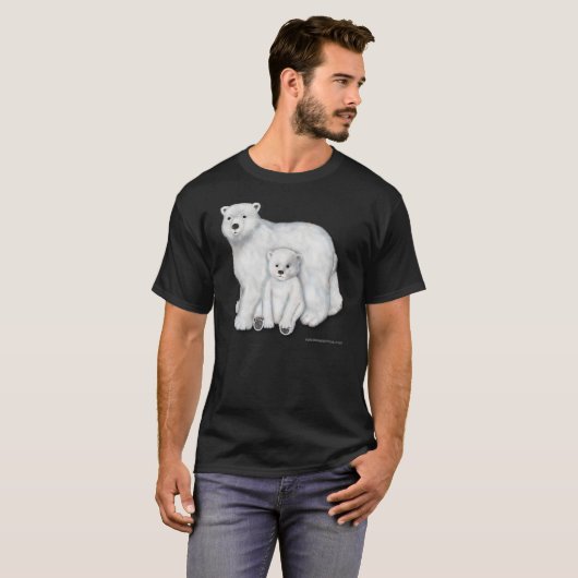 Polar Bear Mutter und Cub. T-Shirt (Vorne ganz)