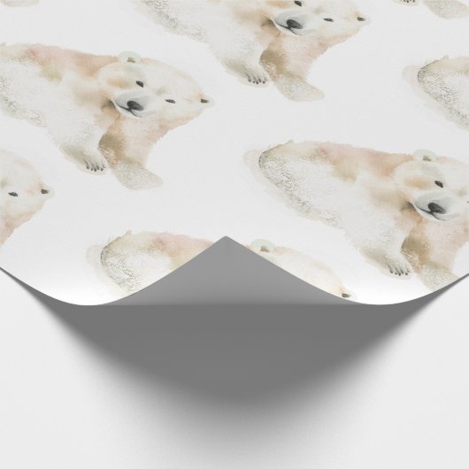 Polar Bear - Niedliche Weihnachtsfeier Geschenkpapier (Ecke)