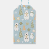 Polar Bear Nordic Blue Gift Tag Geschenkanhänger (Rückseite)