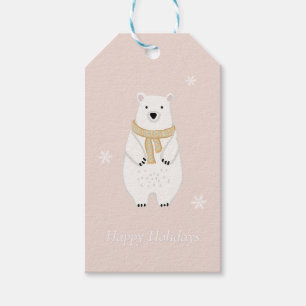 Polar Bear Nordic Rose Gift Tag Geschenkanhänger
