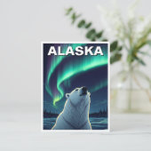 Polar Bear Nordlichter Alaska Postcard Postkarte (Stehend Vorderseite)